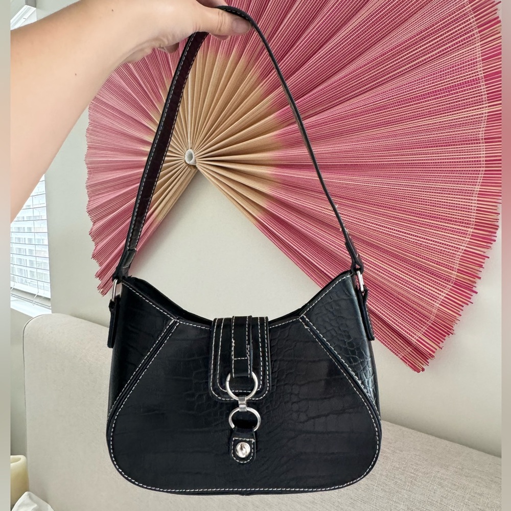 SOLD Black Croc UO Shoulder Bag